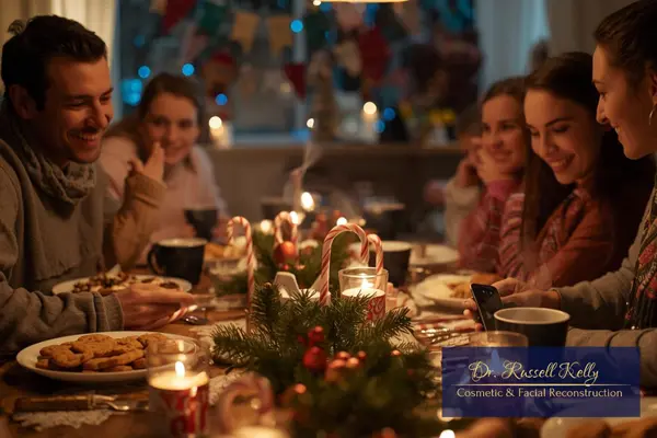 Orange, CA family enjoying holiday treats with tips from Dr. Russell Kelly to protect their teeth